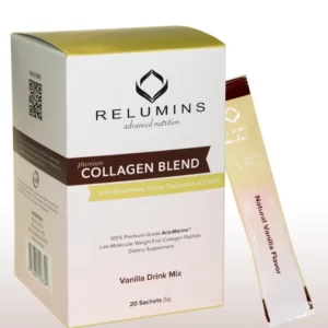 Relumins Premium Collagen Blend - 20 Sachets - 100% Premium-Grade ActuMarine Collagen with Glutathione, Green Tea Extract and CoQ10 - Image 3