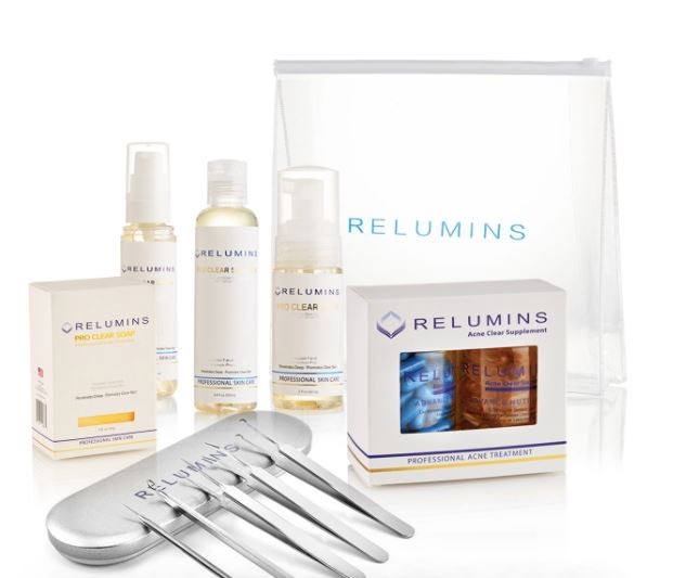 Relumins Pro Clear Complete Set - with all the products you need for clear skin!!!! Plus FREE Travel Bag!