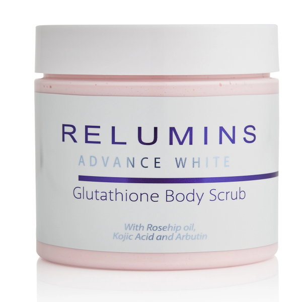 NEW! Relumins Premium Whitening Scrub 400ML amazing formula with Glutathione, Arbutin, Rosehip & Kojic Acid - Visibly Improves Stretch Marks!