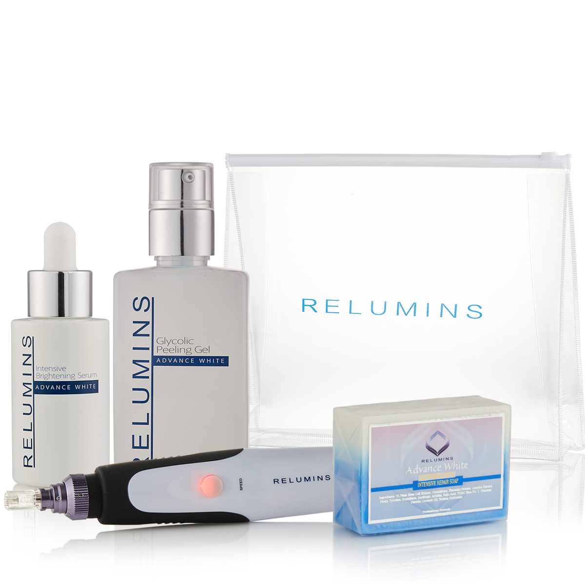 Relumins Skin Perfection/ Dark Spot Travel Set with Glycolic & Microneedling plus FREE Travel Bag!
