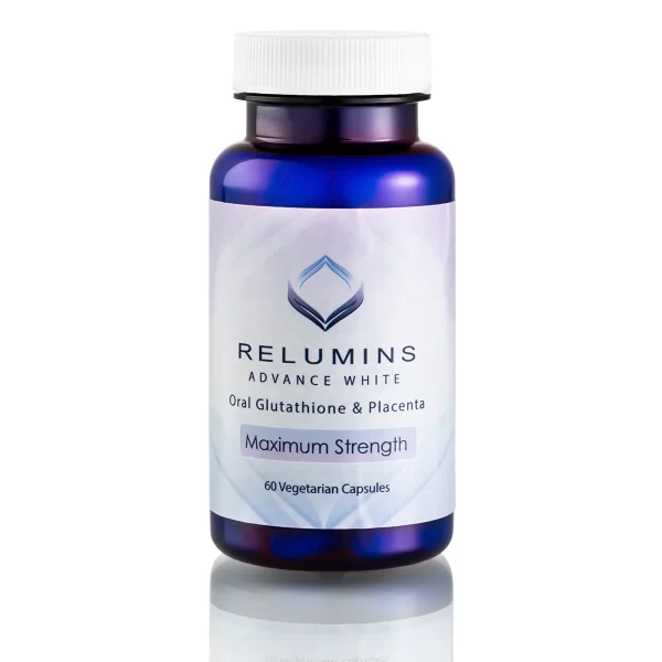 Relumins Advance White Oral Glutathione & Placenta Maximum Strength Formula Now with Plant Placenta - Kosher, Vegan & Hallal