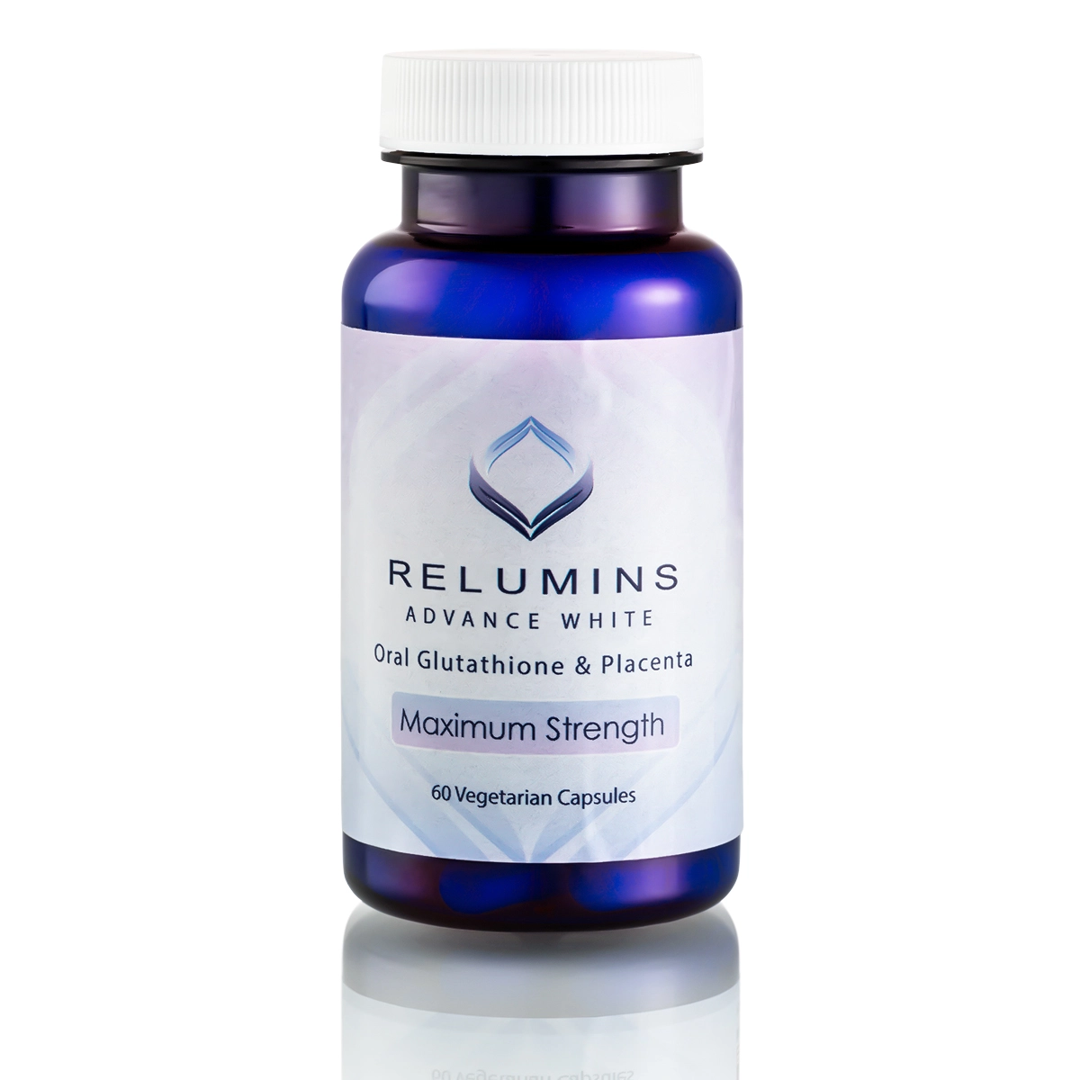 Relumins Advance White Oral Glutathione & Placenta Maximum Strength Formula Now with Plant Placenta - Kosher, Vegan & Hallal