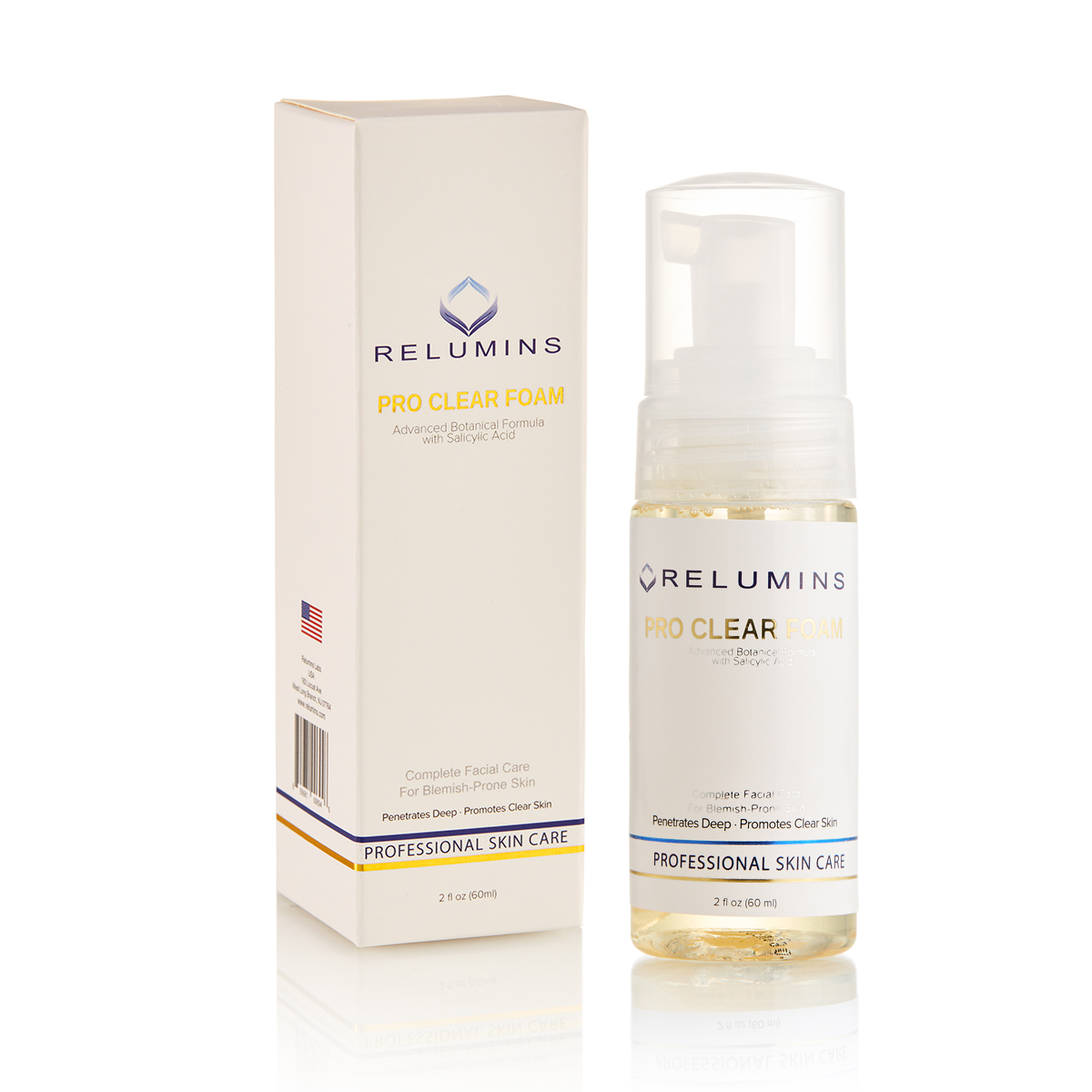 New Big Size!! Authentic Relumins Pro Clear Foaming Wash with Blemish Fighting Botanicals 120 ml