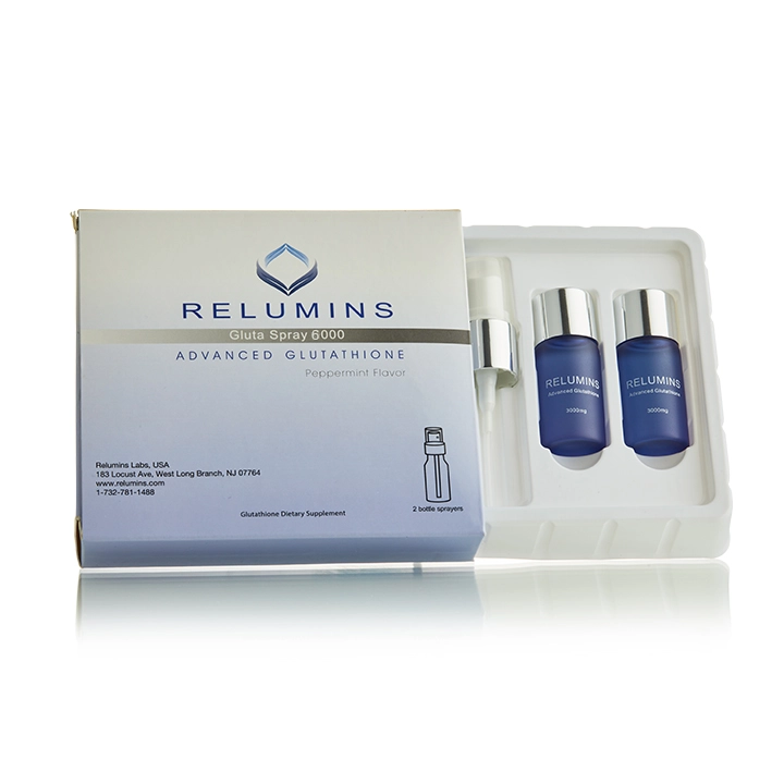 New! Relumins Oral Glutathione Spray Vials - New Advanced Formula 6000mg Plus Zinc - Professional Skin Whitening & Brightening and Immune Support! - Image 2