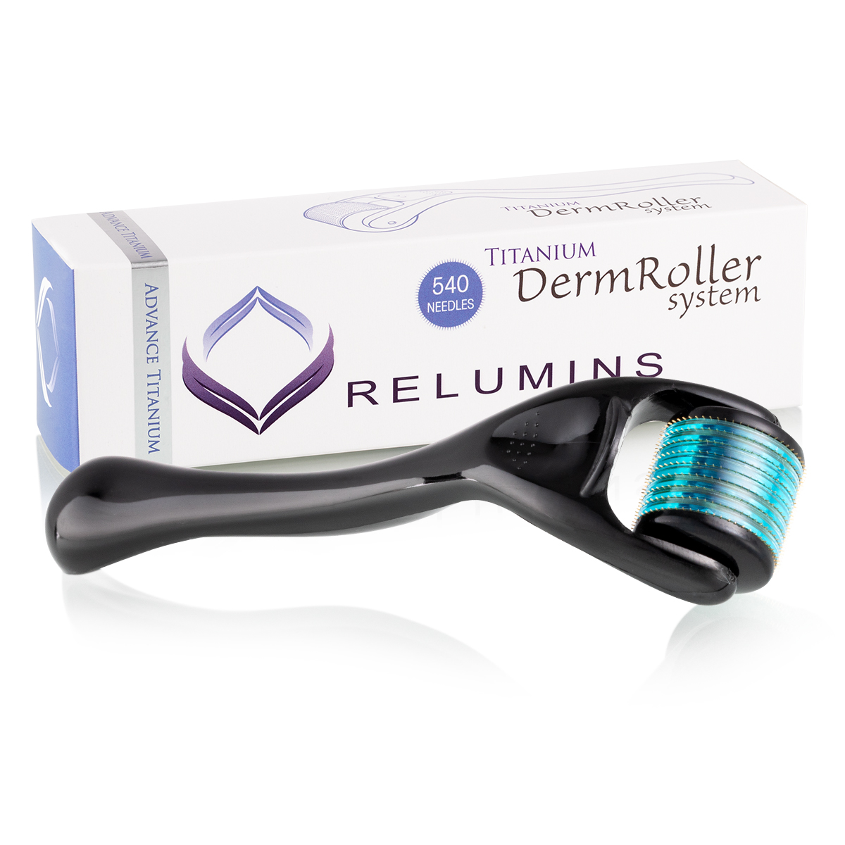 Relumins "Advance Titanium" Professional DermRoller & Micro Needling Therapy System - 540 Needle