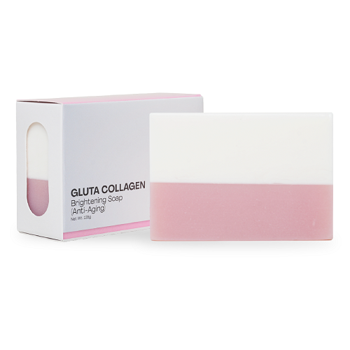 Gluta Collagen Placenta Soap Bar 135g – Hydrolyzed Collagen, Wheat Placenta, Glutathione & Kojic Acid for Skin Hydration, Brightening, and Elasticity – Cold Process Gentle Soap
